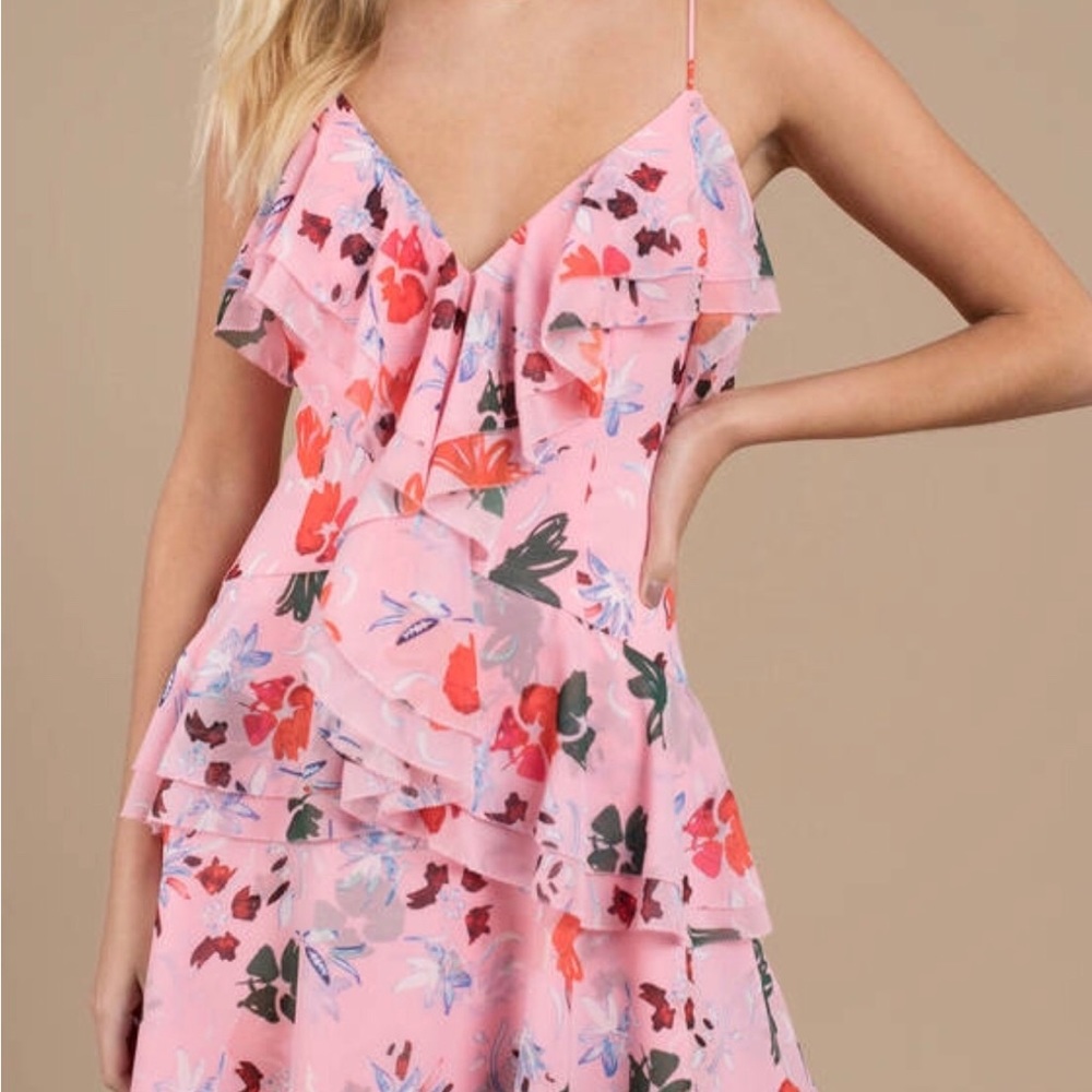C/MEO COLLECTIVE floral ruffled skater dress